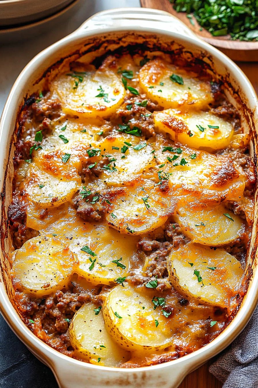 Meat and Potato Casserole Recipe Final Dish Presentation