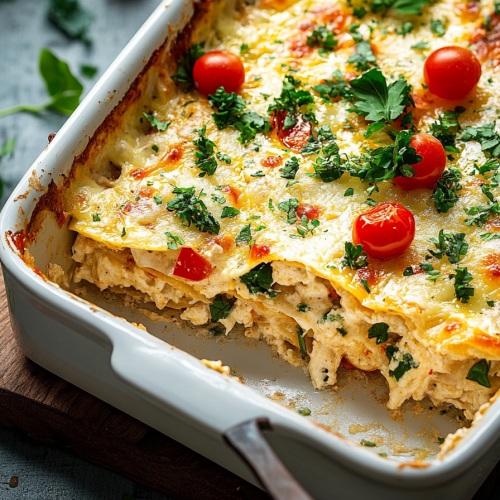 Mediterranean Chicken Enchilada Casserole Recipe