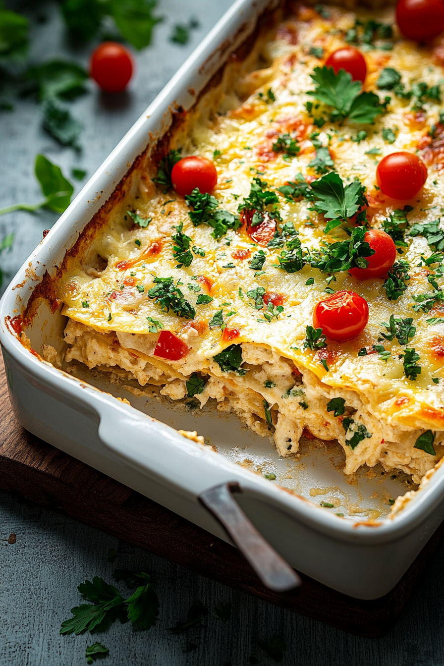 Mediterranean Chicken Enchilada Casserole Recipe