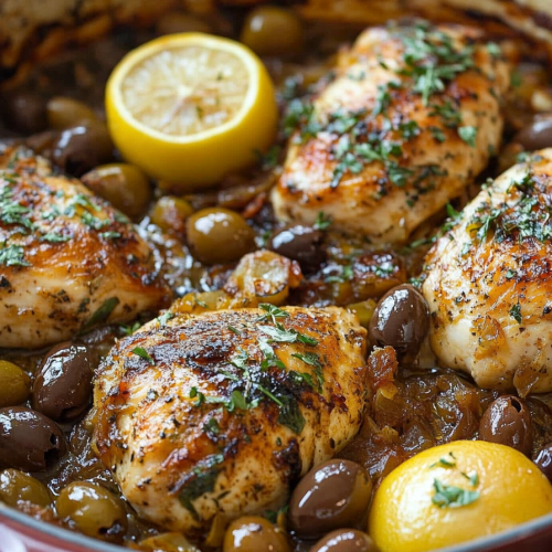 Mediterranean Chicken with Lemons and Olives Recipe