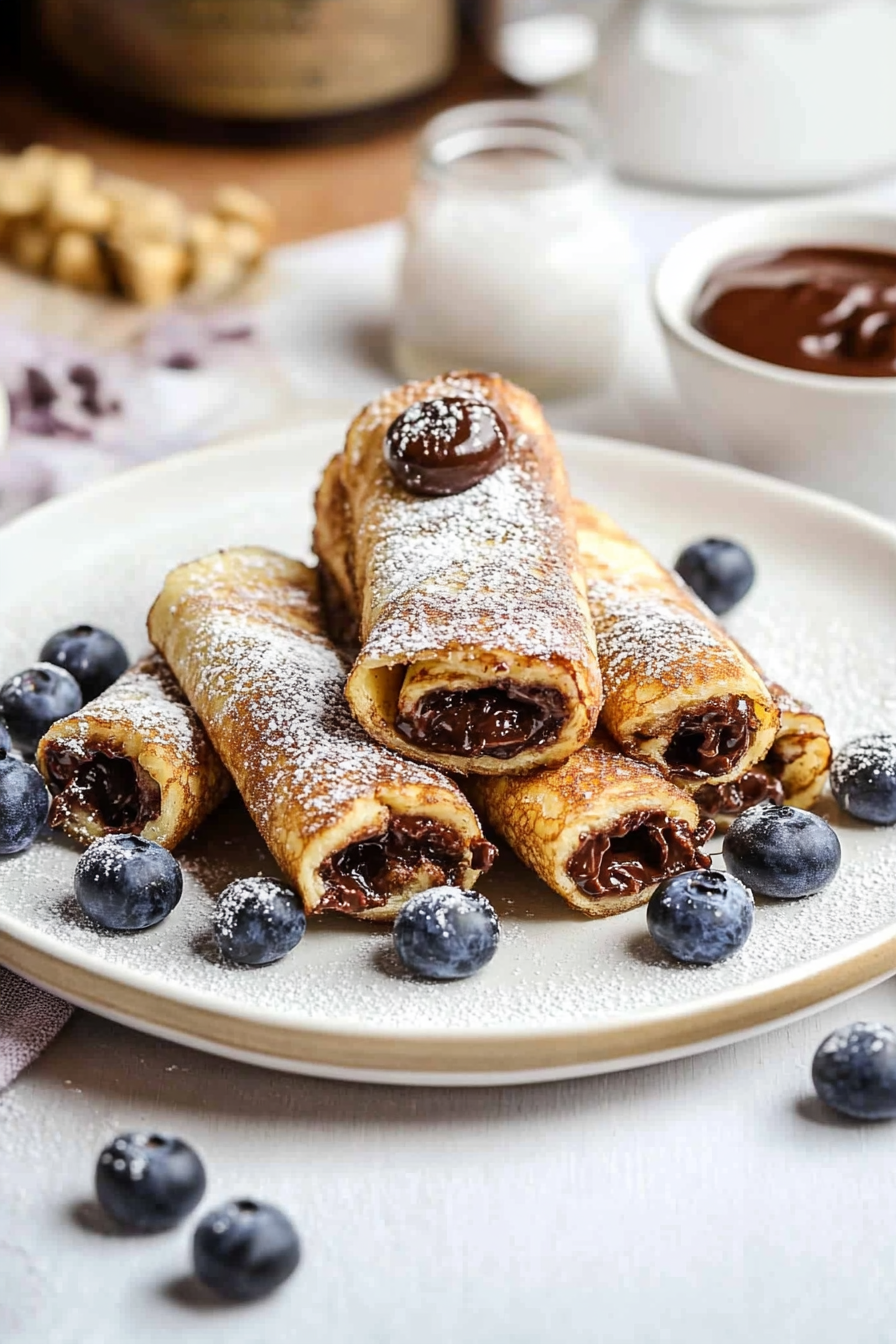 Nutella French Toast Rollups Recipe Final Dish Presentation