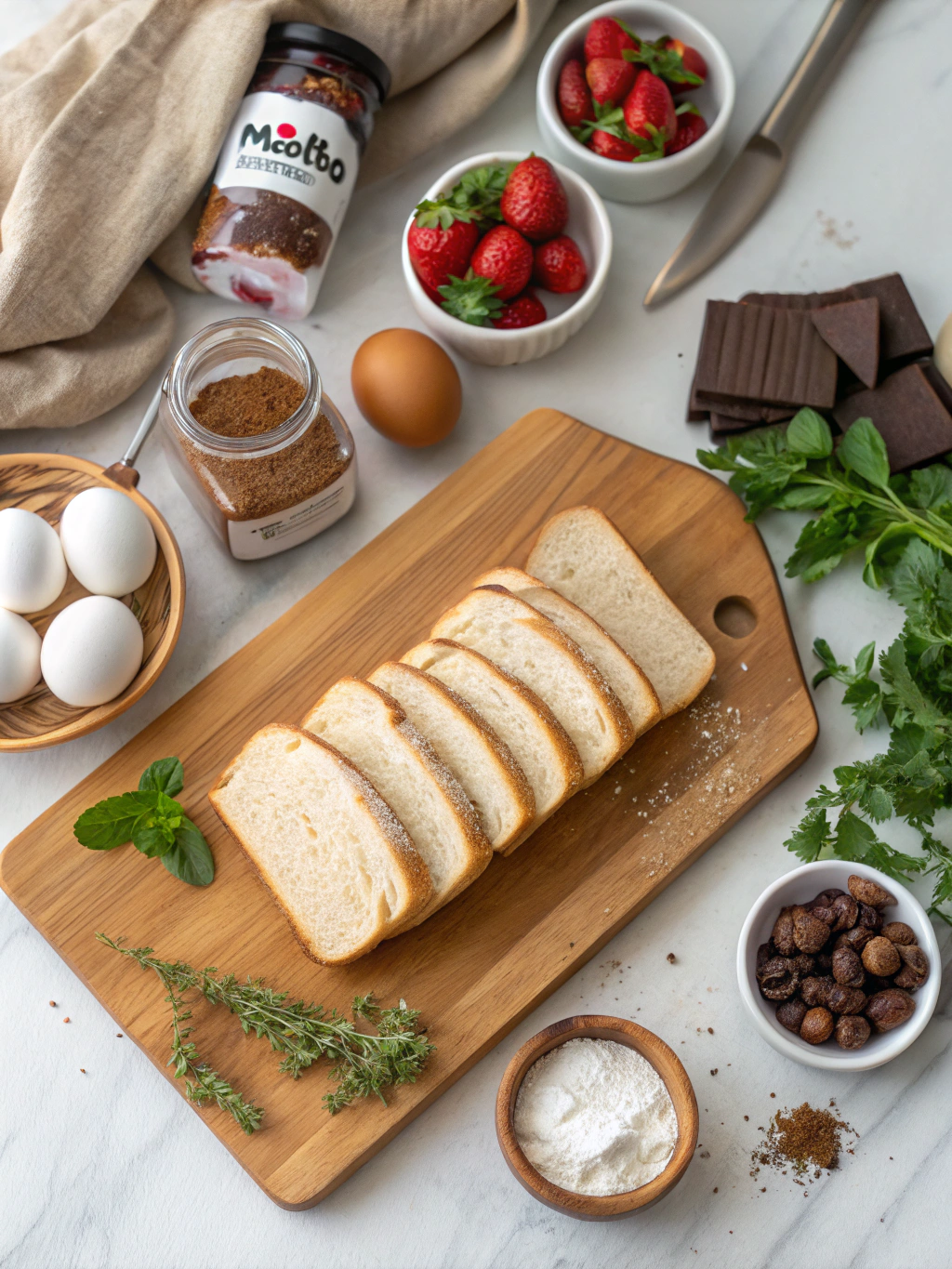 Nutella French Toast Rollups Recipe ingredients