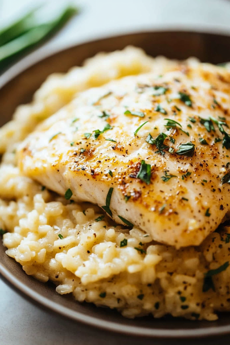 One-Pan Risotto with Garlic Herb Tilapia Recipe
