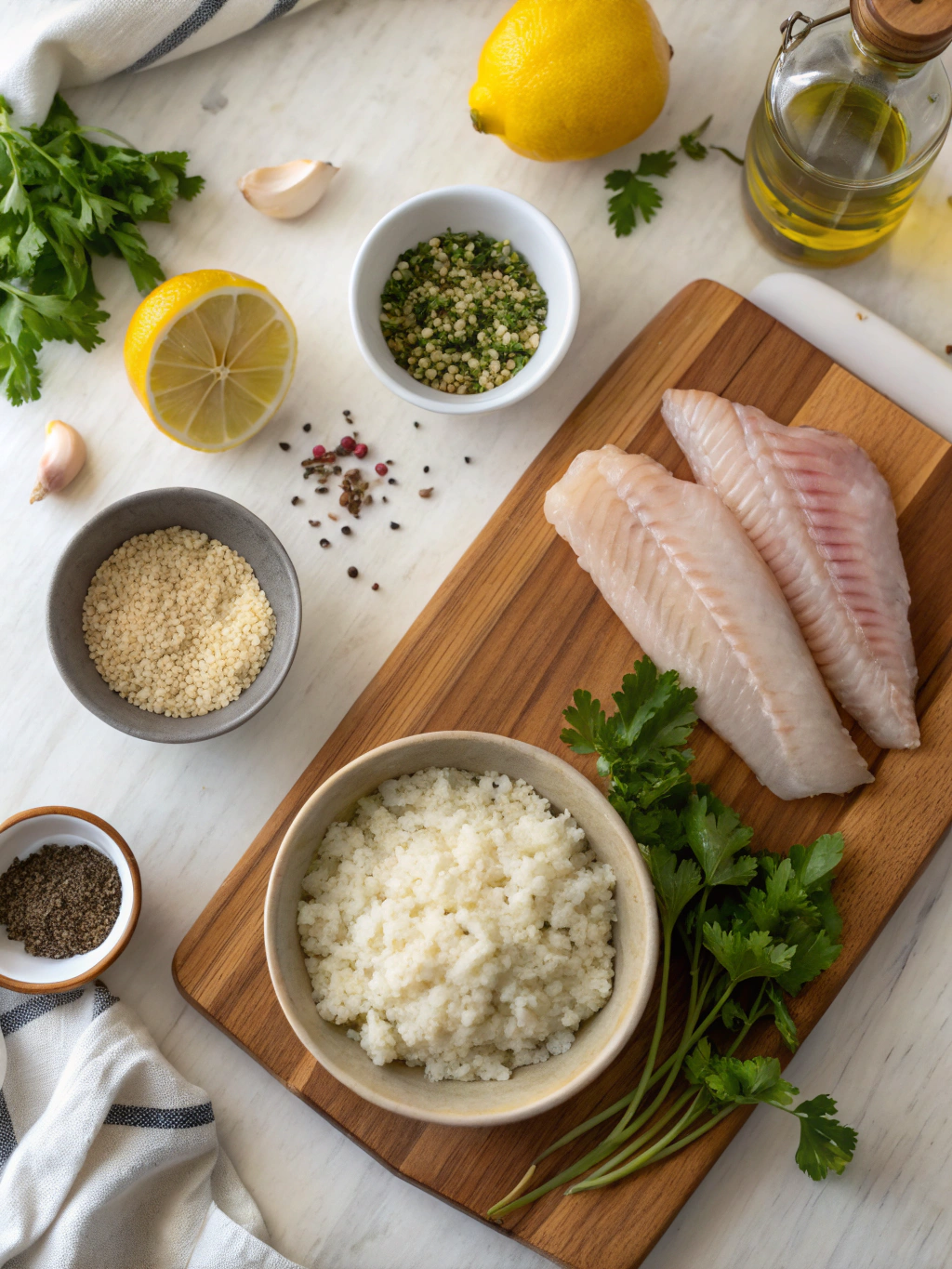 One-Pan Risotto with Garlic Herb Tilapia Recipe ingredients