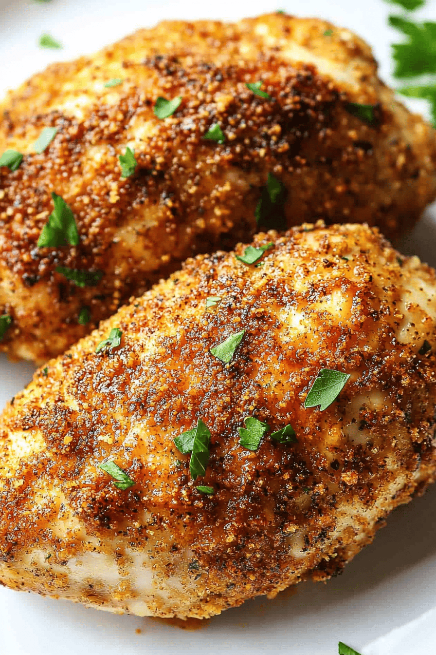 Parmesan-Crusted Chicken Recipe Final Dish Presentation
