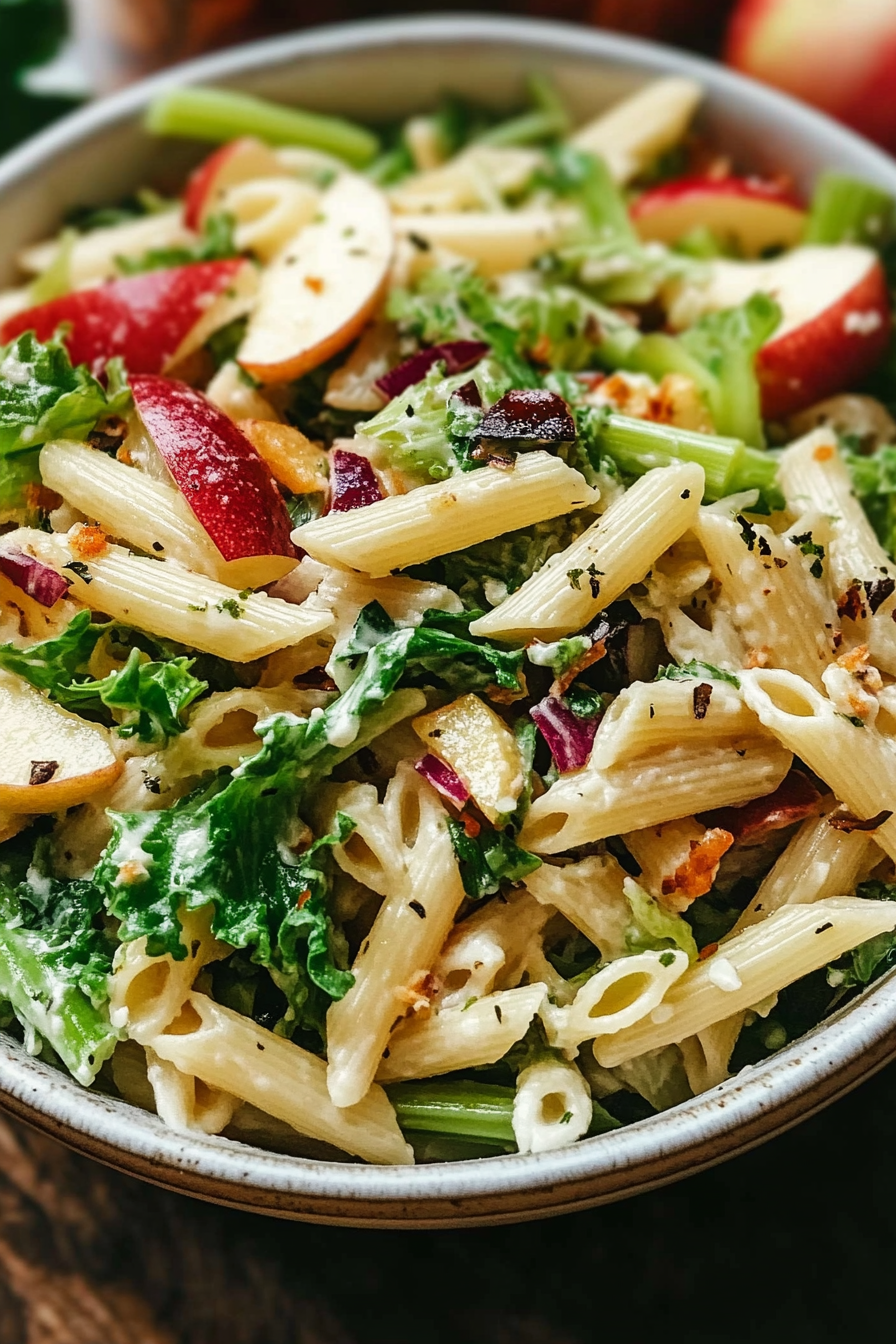Pasta Salad Recipe with Apples and Celery Final Dish Presentation