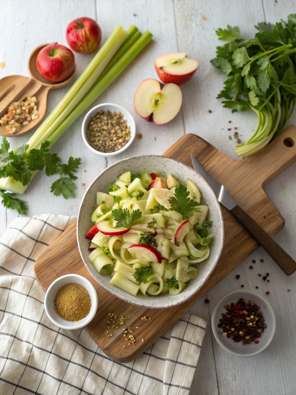 Pasta Salad Recipe with Apples and Celery ingredients