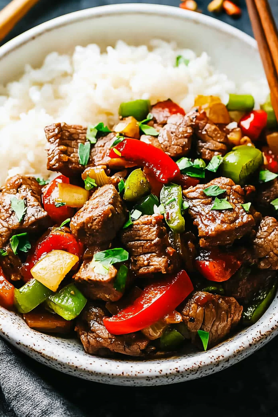 Pepper Steak Stir Fry Recipe: A Delicious and Easy Dinner Idea Final Dish Presentation