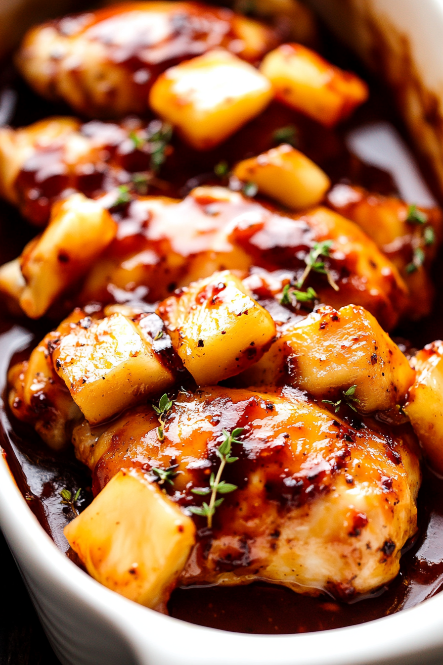 Pineapple Barbecue Chicken Recipe Final Dish Presentation