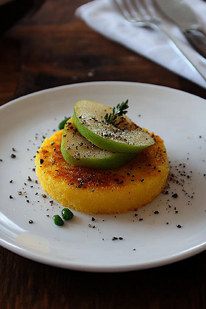 Polenta Cakes with Apples and Cheddar Recipe