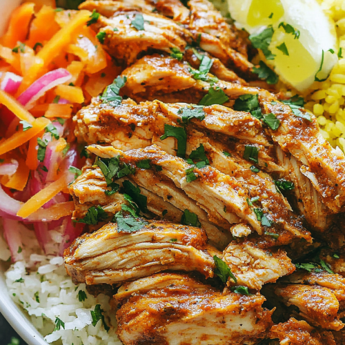 Pulled Tandoori Chicken and Rice Bowls Recipe