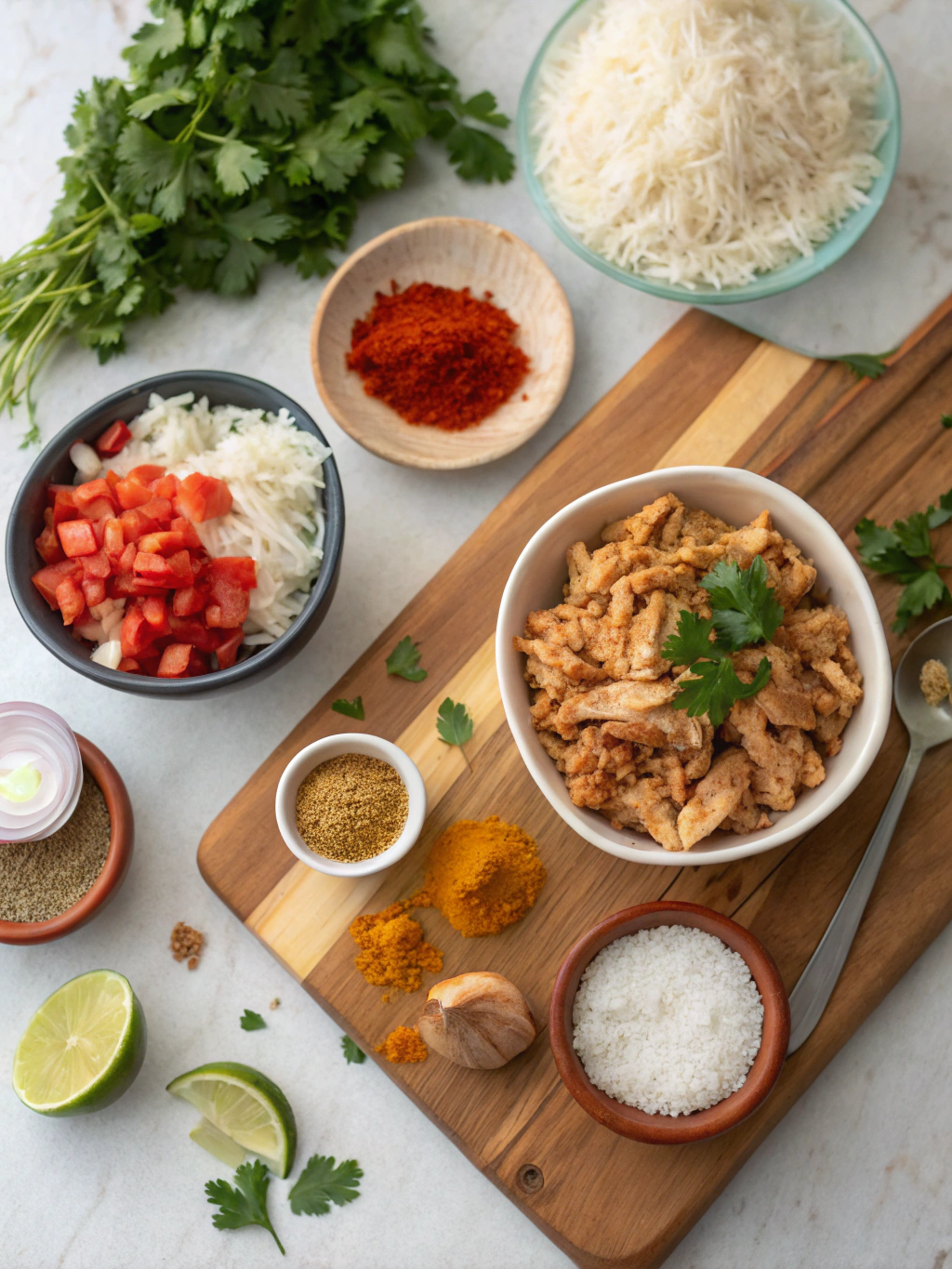 Pulled Tandoori Chicken and Rice Bowls Recipe ingredients