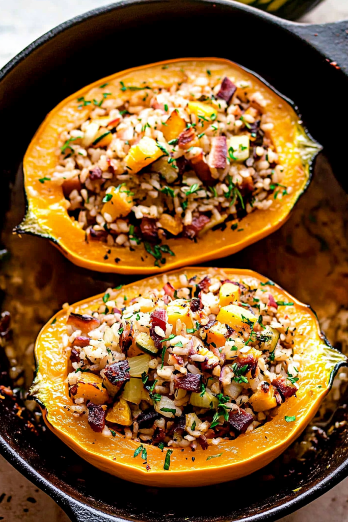 Rice Stuffed Acorn Squash Recipe