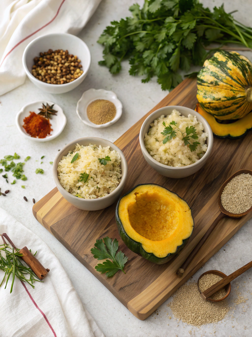 Rice Stuffed Acorn Squash Recipe ingredients