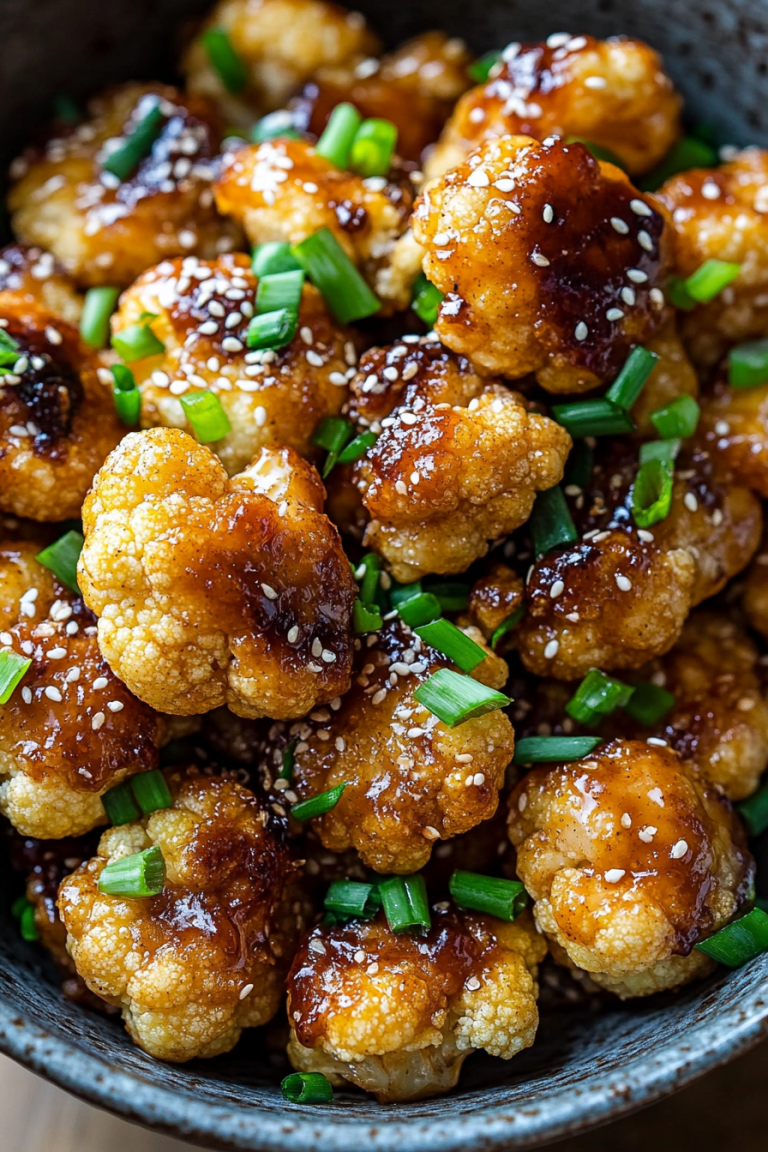 Savory Sticky Sesame Cauliflower Bites Recipe