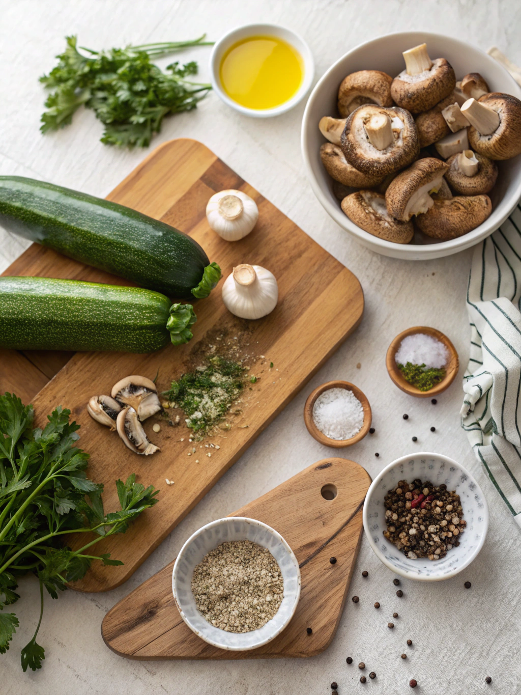 Skillet Sautéed Zucchini and Mushrooms Recipe ingredients