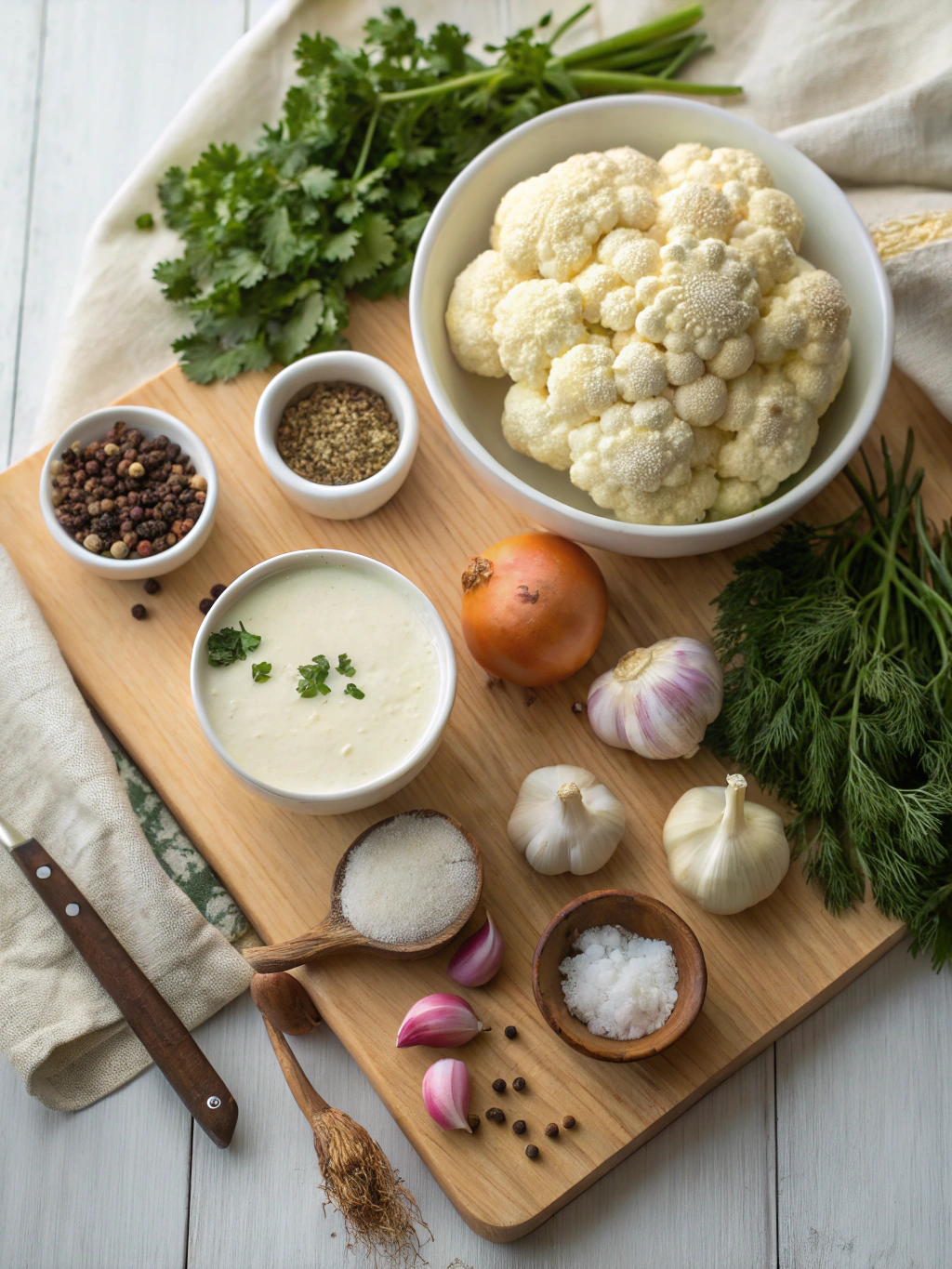 Slow Cooker Creamy Cauliflower Soup Recipe ingredients