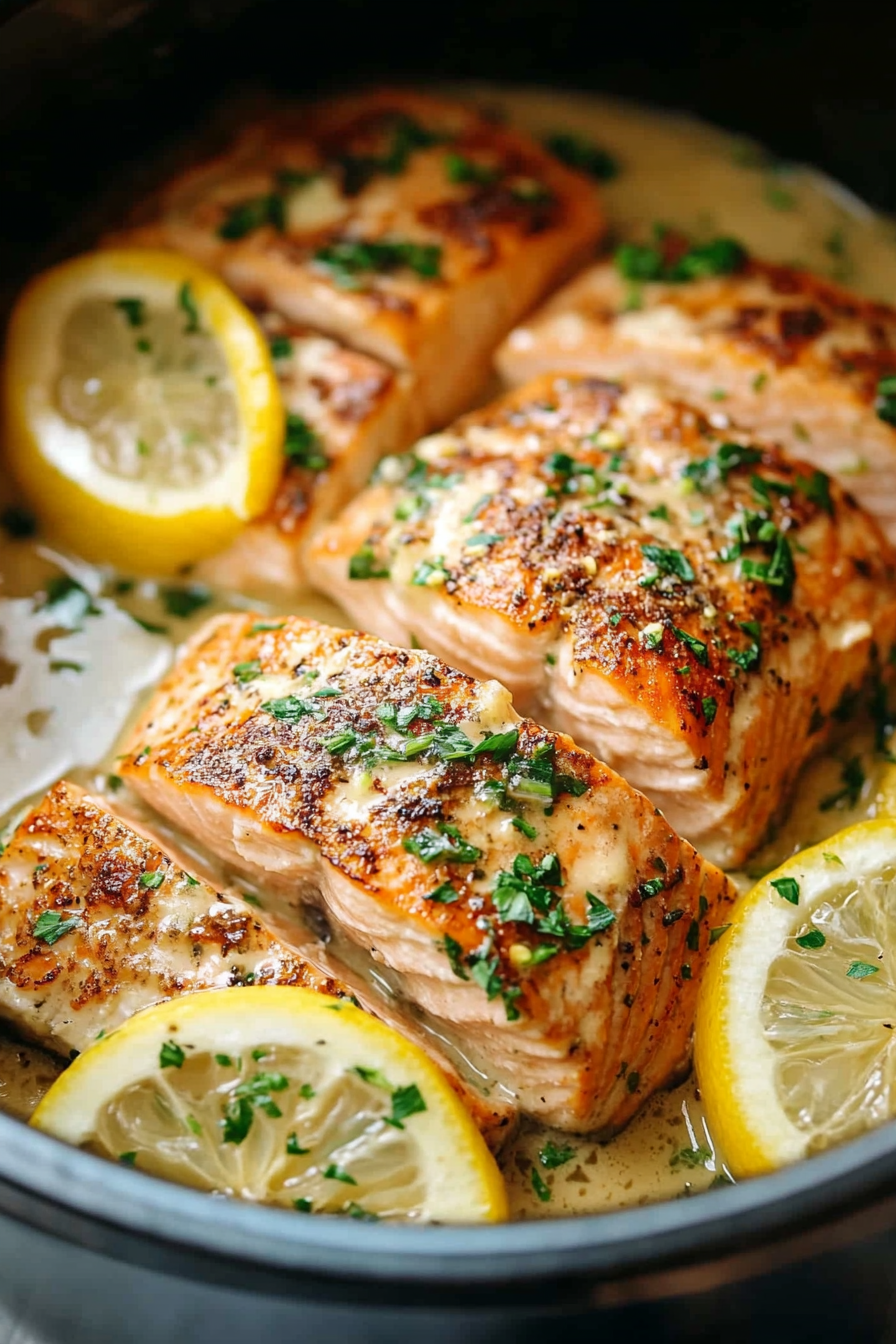 Slow Cooker Salmon Recipe Final Dish Presentation