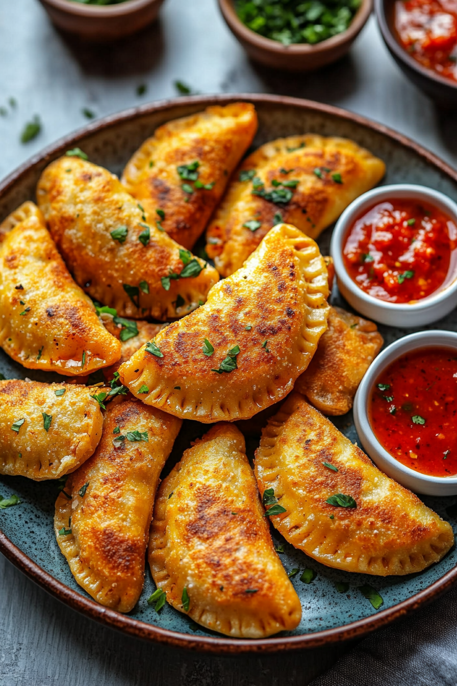 Spicy Feta Filled Pierogies Recipe Final Dish Presentation