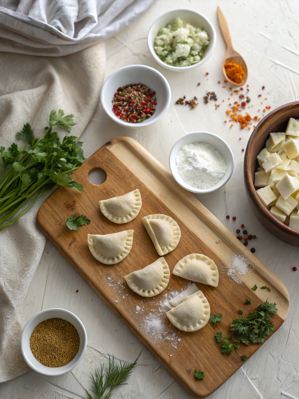 Spicy Feta Filled Pierogies Recipe ingredients