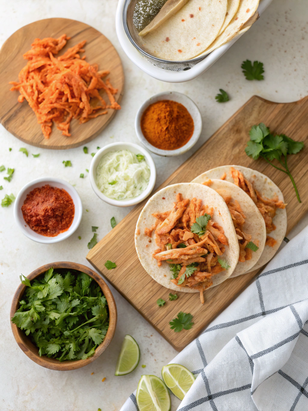 Spicy Shredded Buffalo Chicken Tacos Recipe ingredients