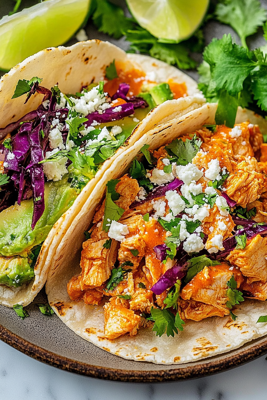 Spicy Shredded Buffalo Chicken Tacos Recipe