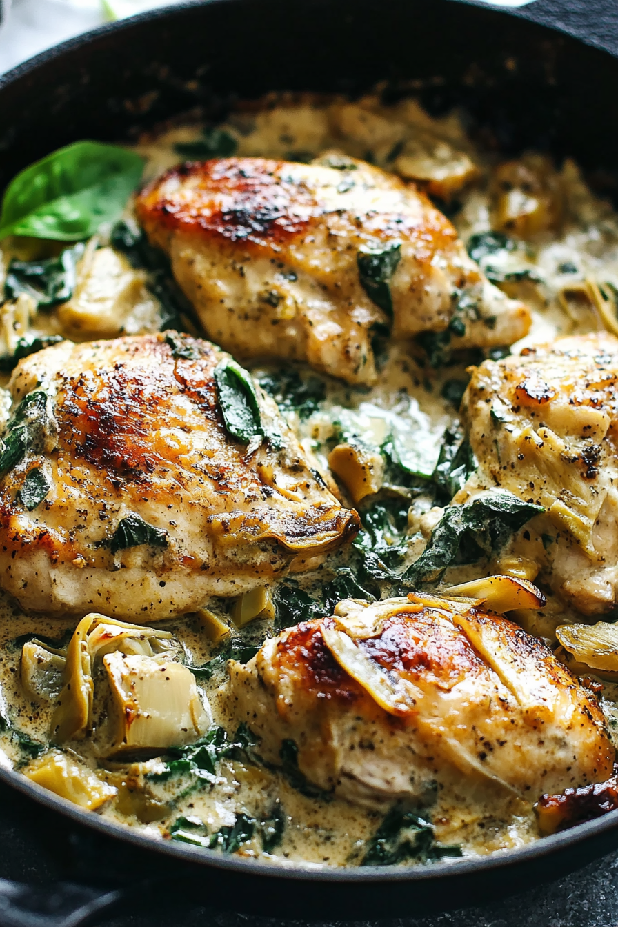 Spinach Artichoke Chicken: A Creamy and Delicious Recipe Final Dish Presentation