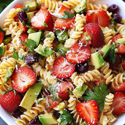 Strawberry Avocado Pasta Salad Recipe