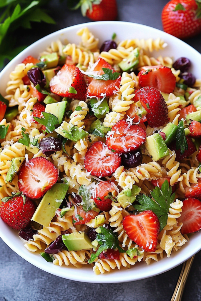 Strawberry Avocado Pasta Salad Recipe