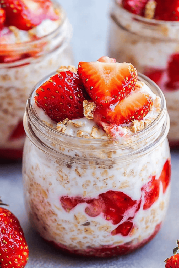 Strawberry Cheesecake Overnight Oats Recipe
