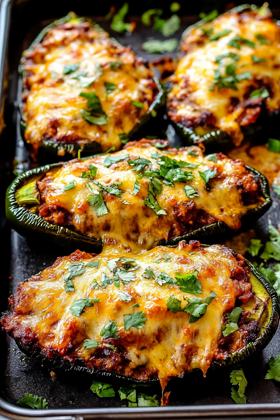 Stuffed Poblano Peppers Recipe Final Dish Presentation