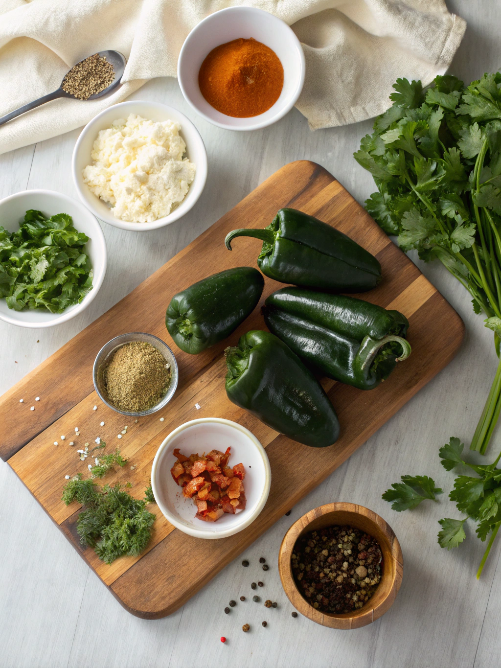 Stuffed Poblano Peppers Recipe ingredients