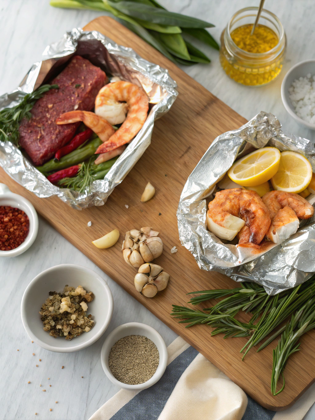 Surf and Turf Foil Packs Recipe ingredients