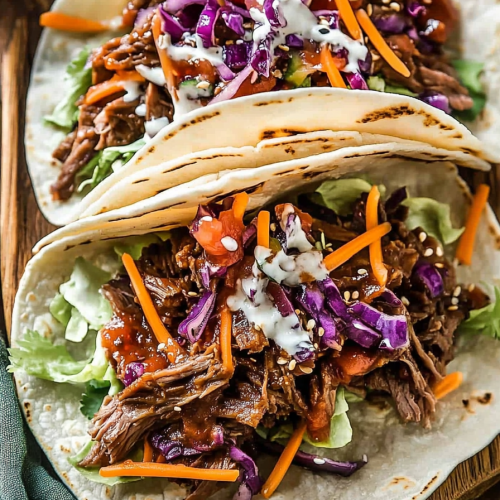 Sweet Korean BBQ Beef Tacos Recipe