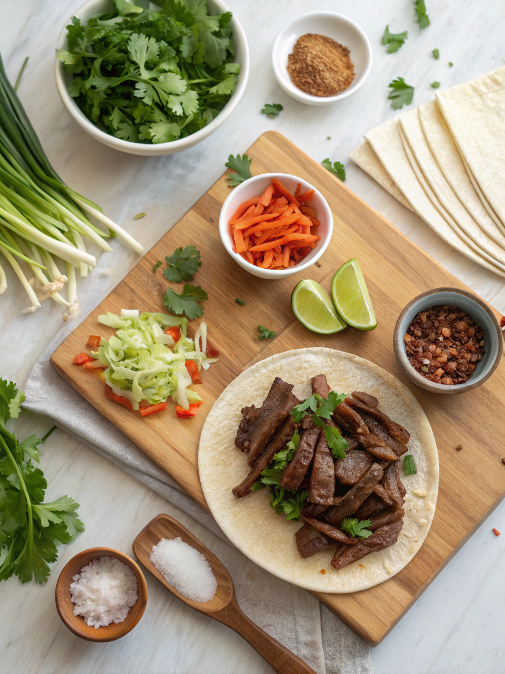 Sweet Korean BBQ Beef Tacos Recipe ingredients
