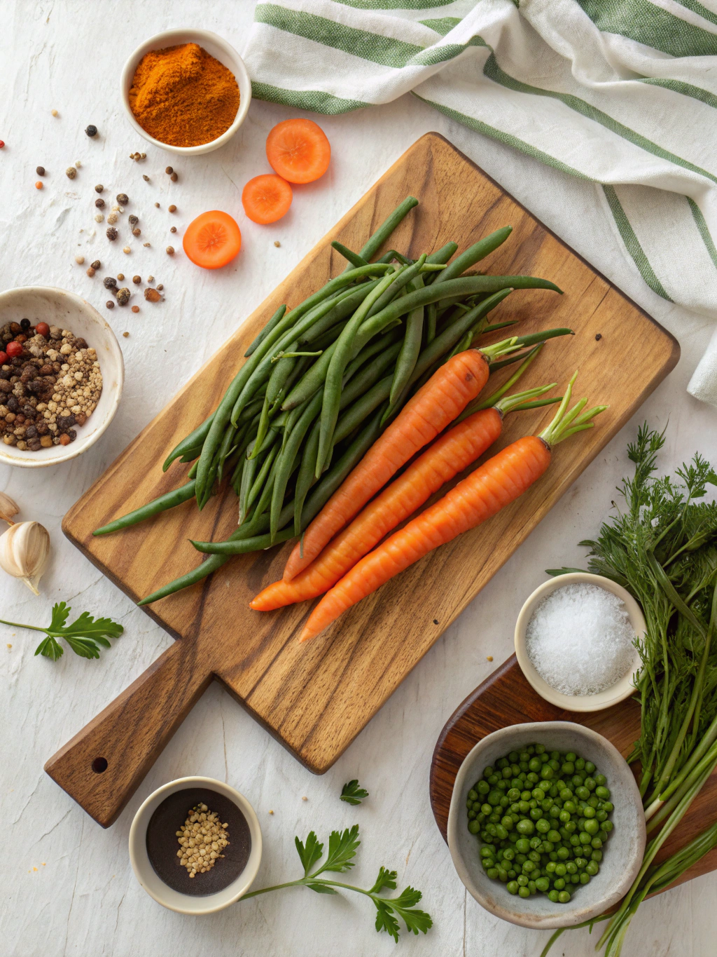 Sweet and Spicy Carrots and Green Beans Recipe ingredients