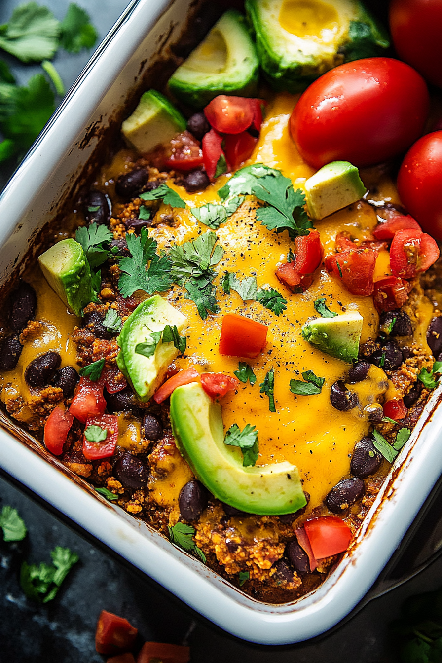Taco Casserole Recipe Final Dish Presentation