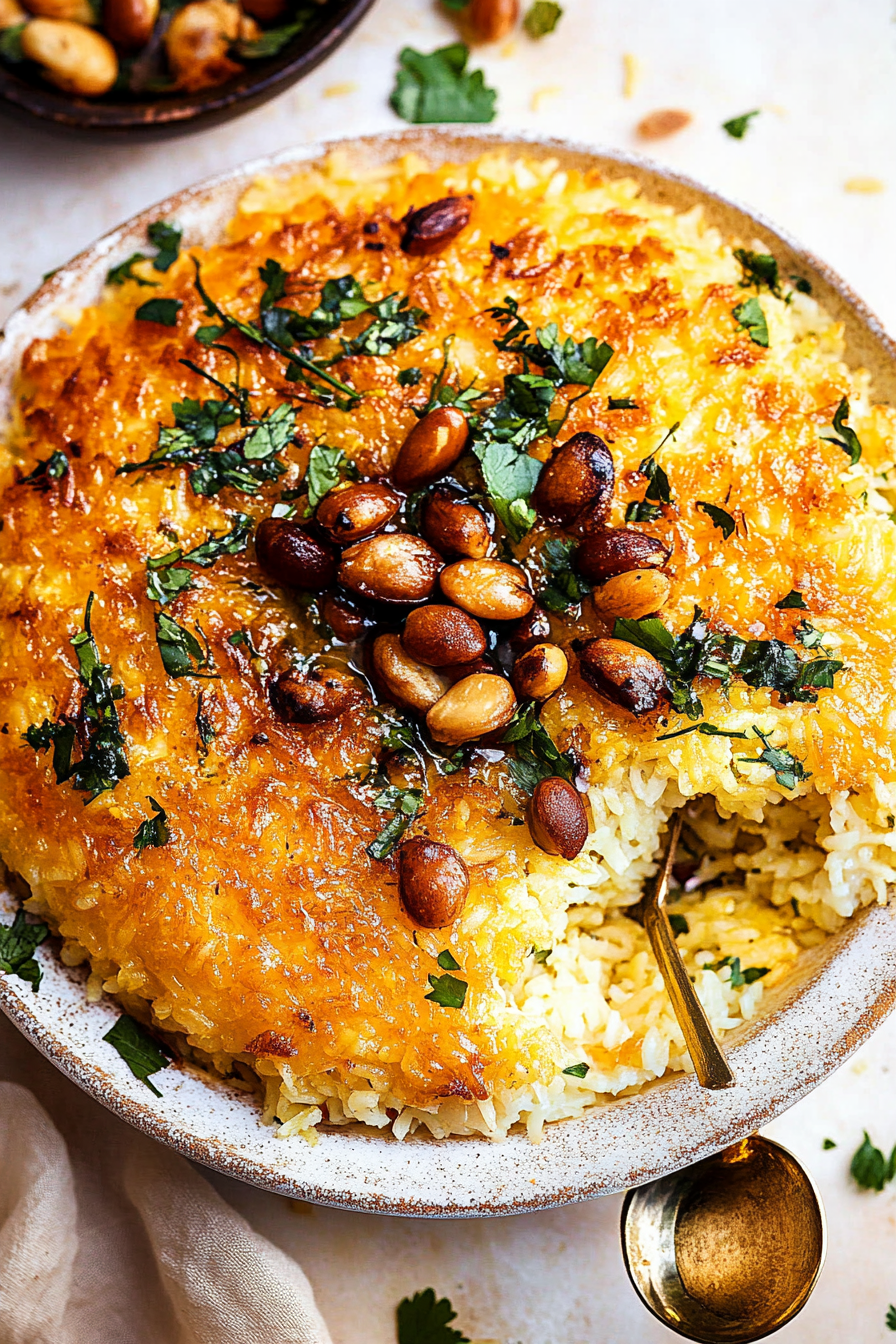 Tahdig Recipe: How to Make Crispy Persian Rice at Home Final Dish Presentation