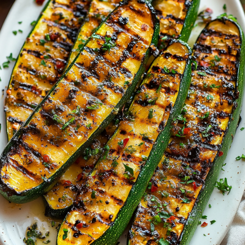 Title: Grilled Zucchini Recipe - Perfectly Charred & Flavorful