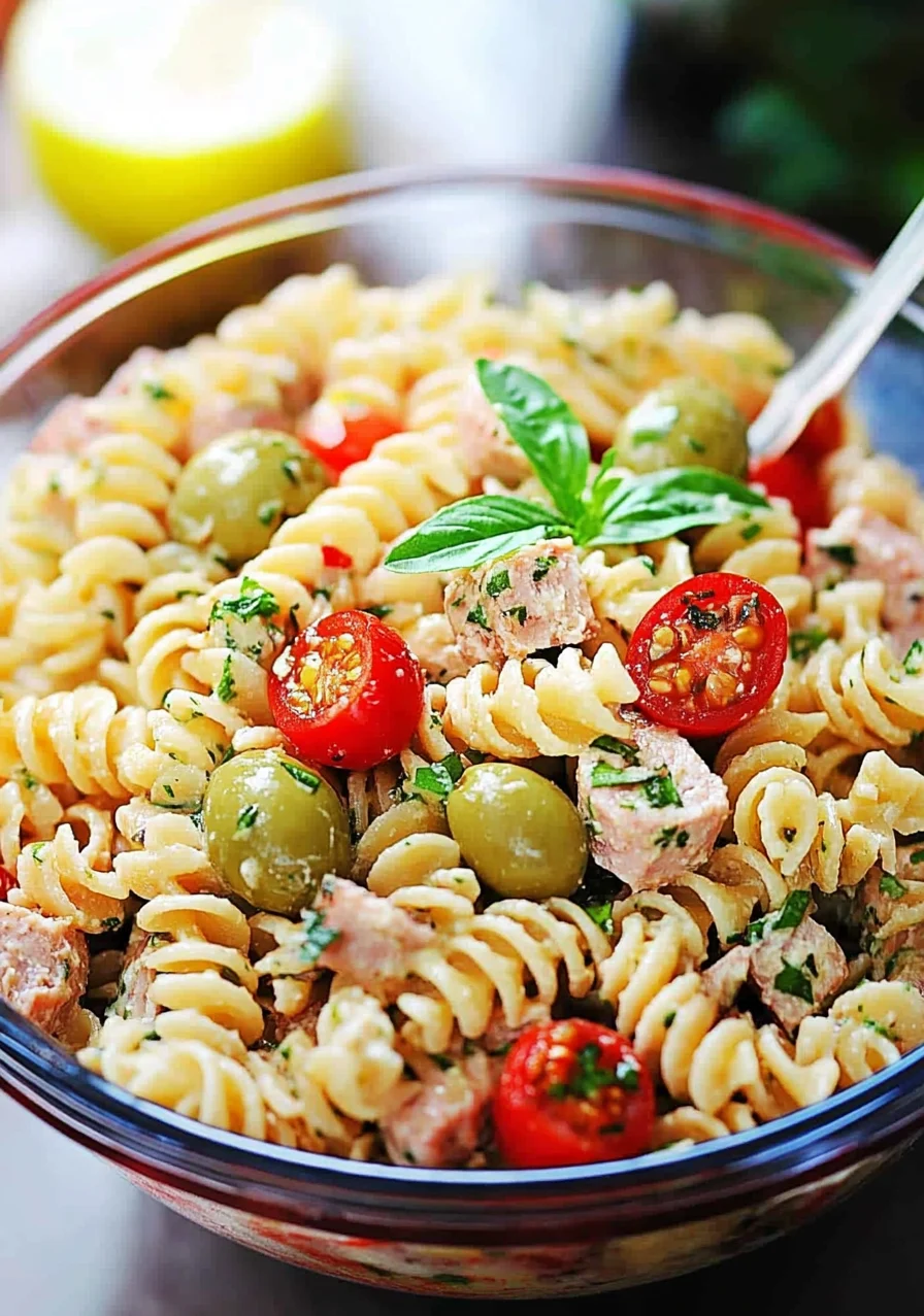 Tuna Pasta Salad Recipe Featuring Pimiento-Stuffed Olives
