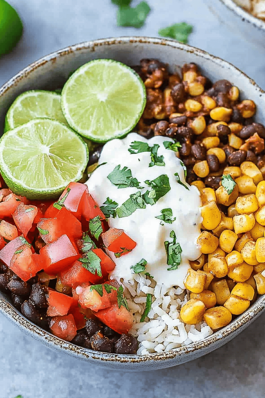 Vegetarian Burrito Bowl Recipe: Easy & Delicious Final Dish Presentation