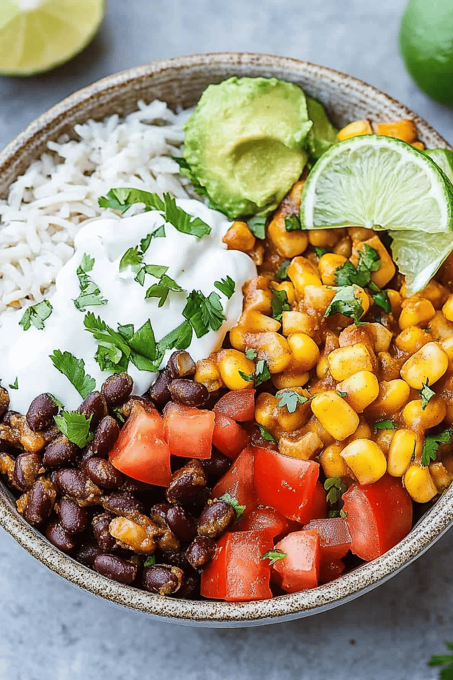 Vegetarian Burrito Bowl Recipe: Easy & Delicious Final Dish Presentation