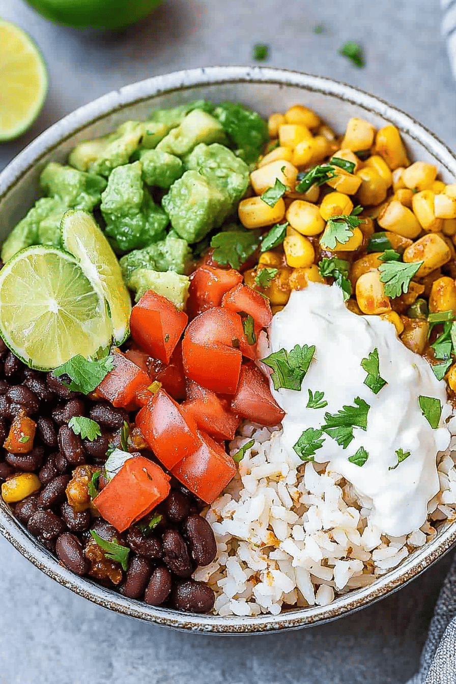Vegetarian Burrito Bowl Recipe: Easy & Delicious ingredients