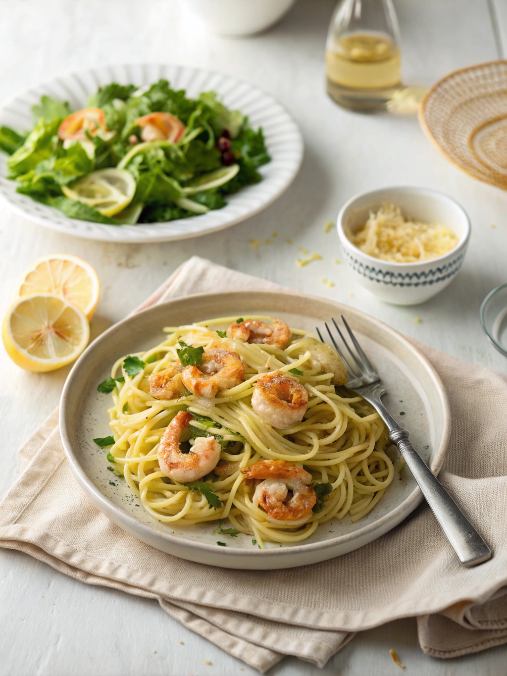 Zesty Lemon Shrimp Spaghetti Recipe serving suggestion
