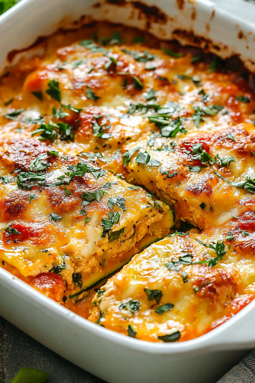 Zucchini and Tomato Casserole Recipe Final Dish Presentation