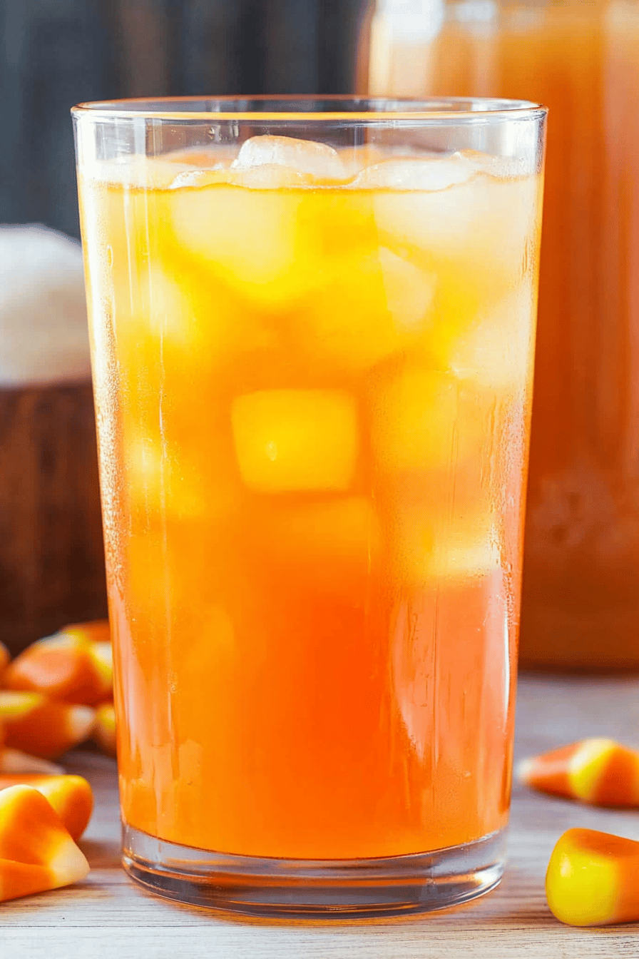 Candy Corn Punch Recipe Final Dish Presentation