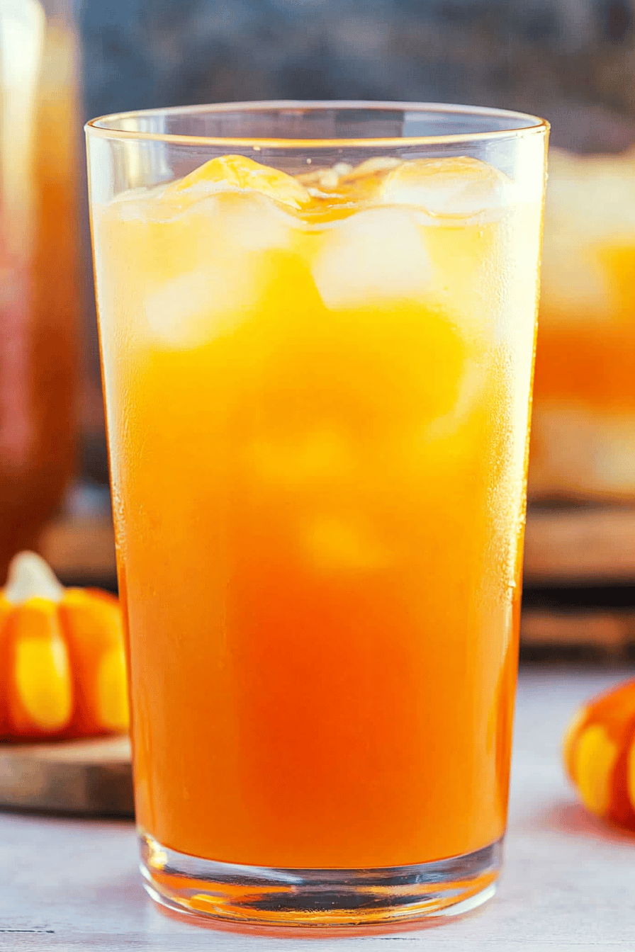 Candy Corn Punch Recipe Final Dish Presentation