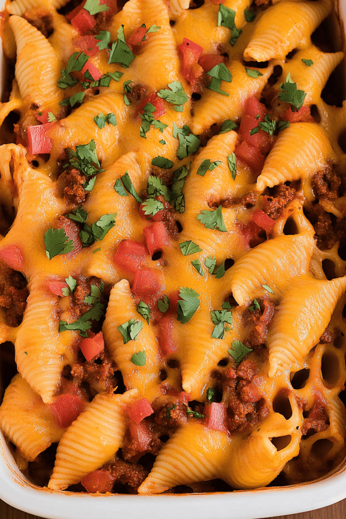 Cheesy Taco Stuffed Shells Pasta