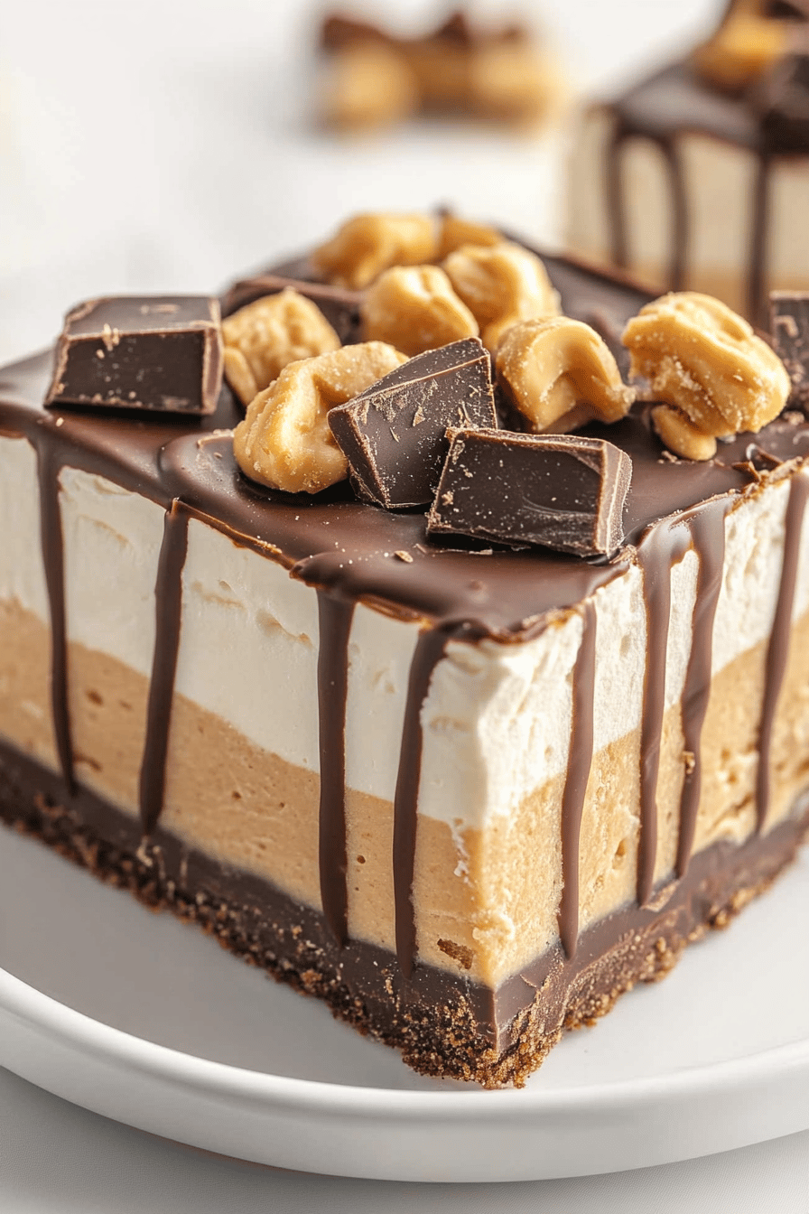 Chocolate Peanut Butter Lush Recipe Final Dish Presentation