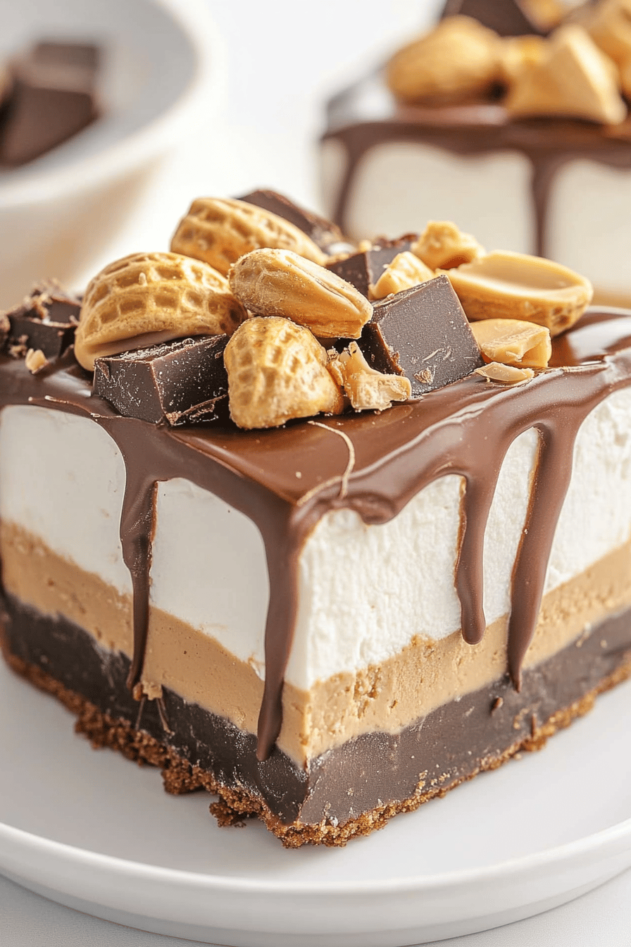 Chocolate Peanut Butter Lush Recipe Final Dish Presentation